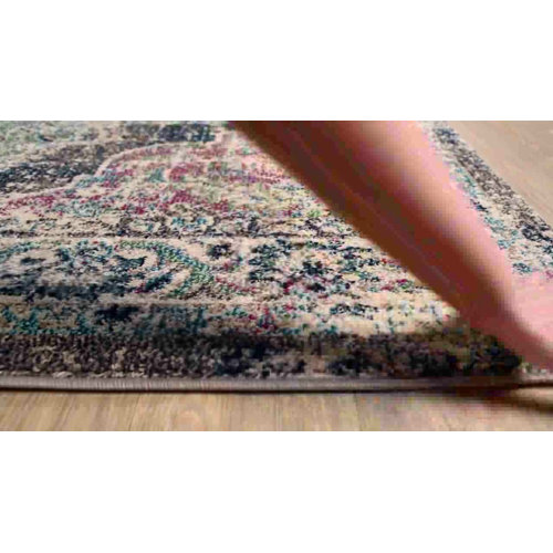 Bungalow Rose Amanah Oriental Area Rug in Green/Gray & Reviews Wayfair